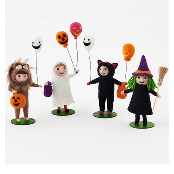 Halloween Trick or Treater Miniature Figurines (Set/4)
